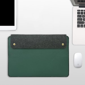 Personalized Felt Laptop case PU Leather sleeve compatible with MacBook pro 13 Dell Toshiba HP ASUS Acer Chromebook Surface Pro