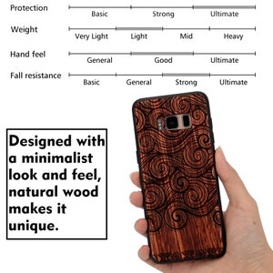 Engravable Mandala Rose Wood Phone Case For iPhone 11/12/13/14/15 Pro Max,iPhone XR/8,Samsung S8/S9/S10/S20/S21/S22/S23/S24 Plus,Note 10/20 image 8