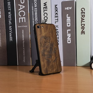 Leopard TIGER WOLF Walnuss Holz Handytasche für iPhone 11/12/13 Pro,iPhone Xs Xr 7/8 Plus,Samsung S8/S9/S10/S20/S21 Plus,Note 10/20