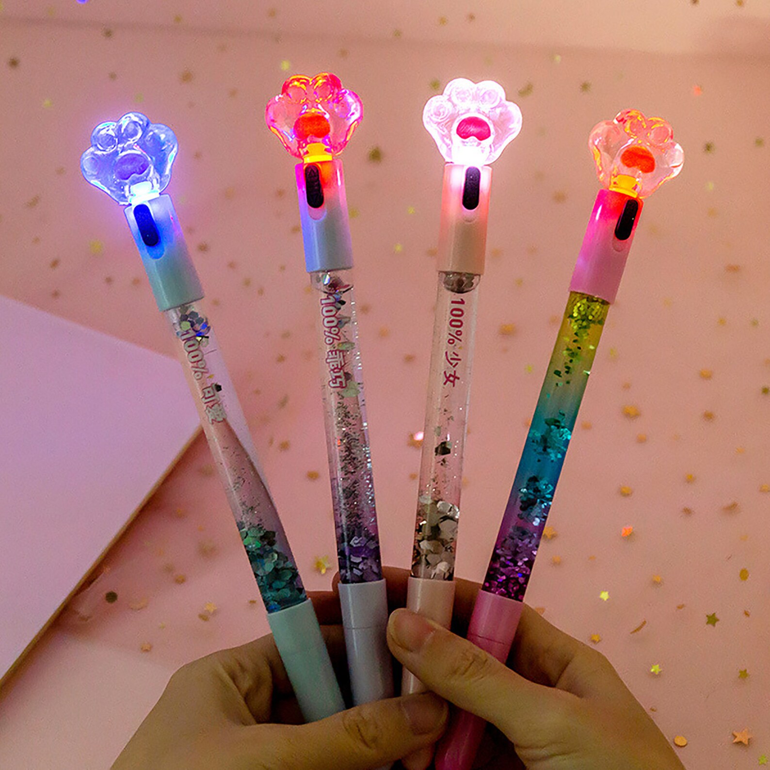 10Pcs Kawaii gel pen Cat Claw Glowing Gel Pen Creative gel Etsy