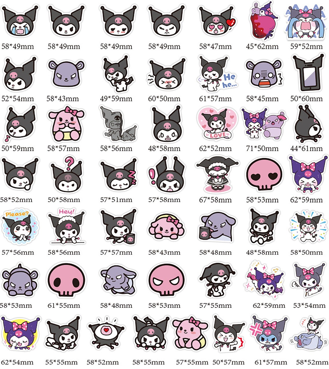 50pcs kuromianimation stickersstickers carstickers Etsy