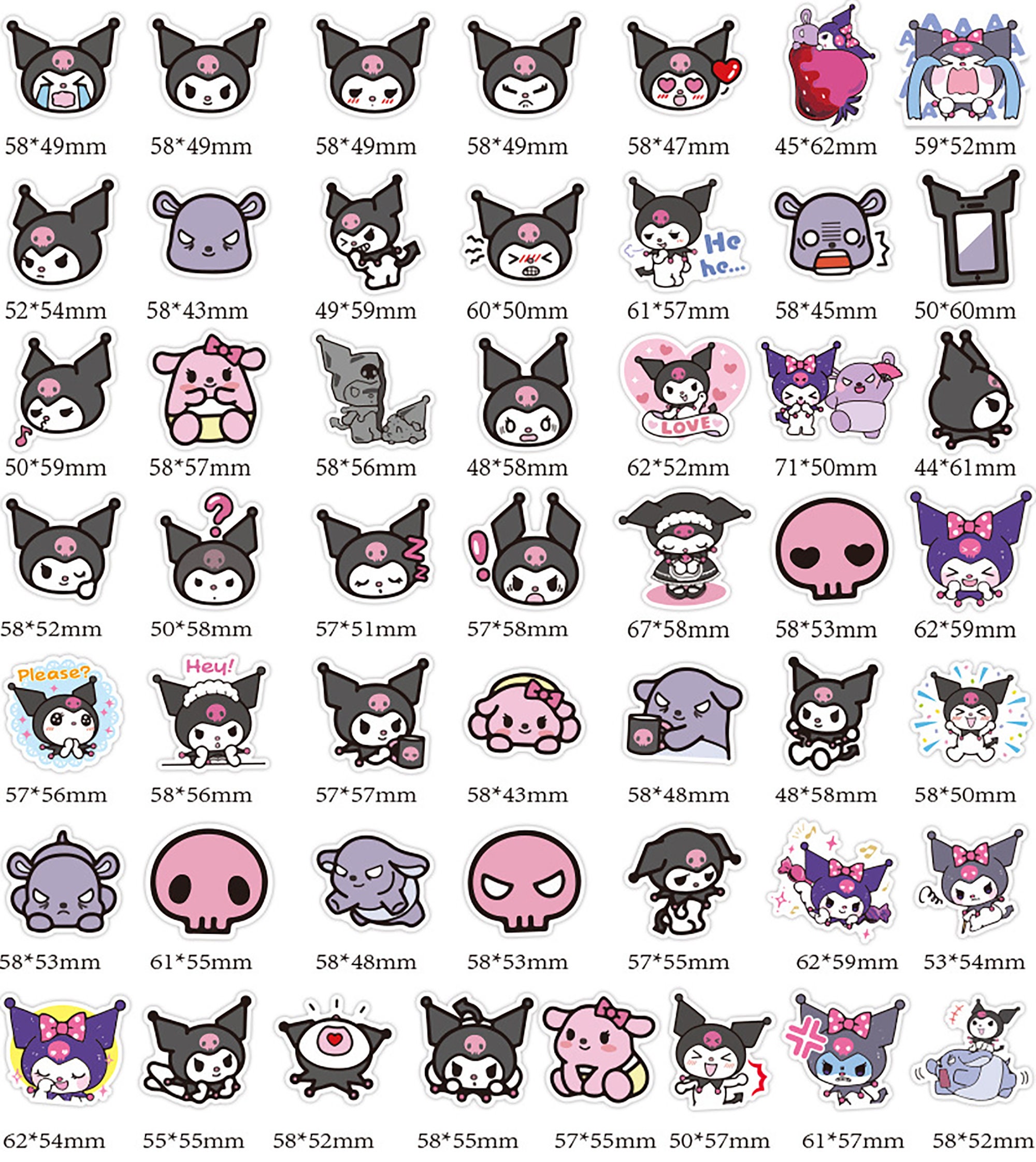 50pcs kuromianimation stickersstickers carstickers Etsy