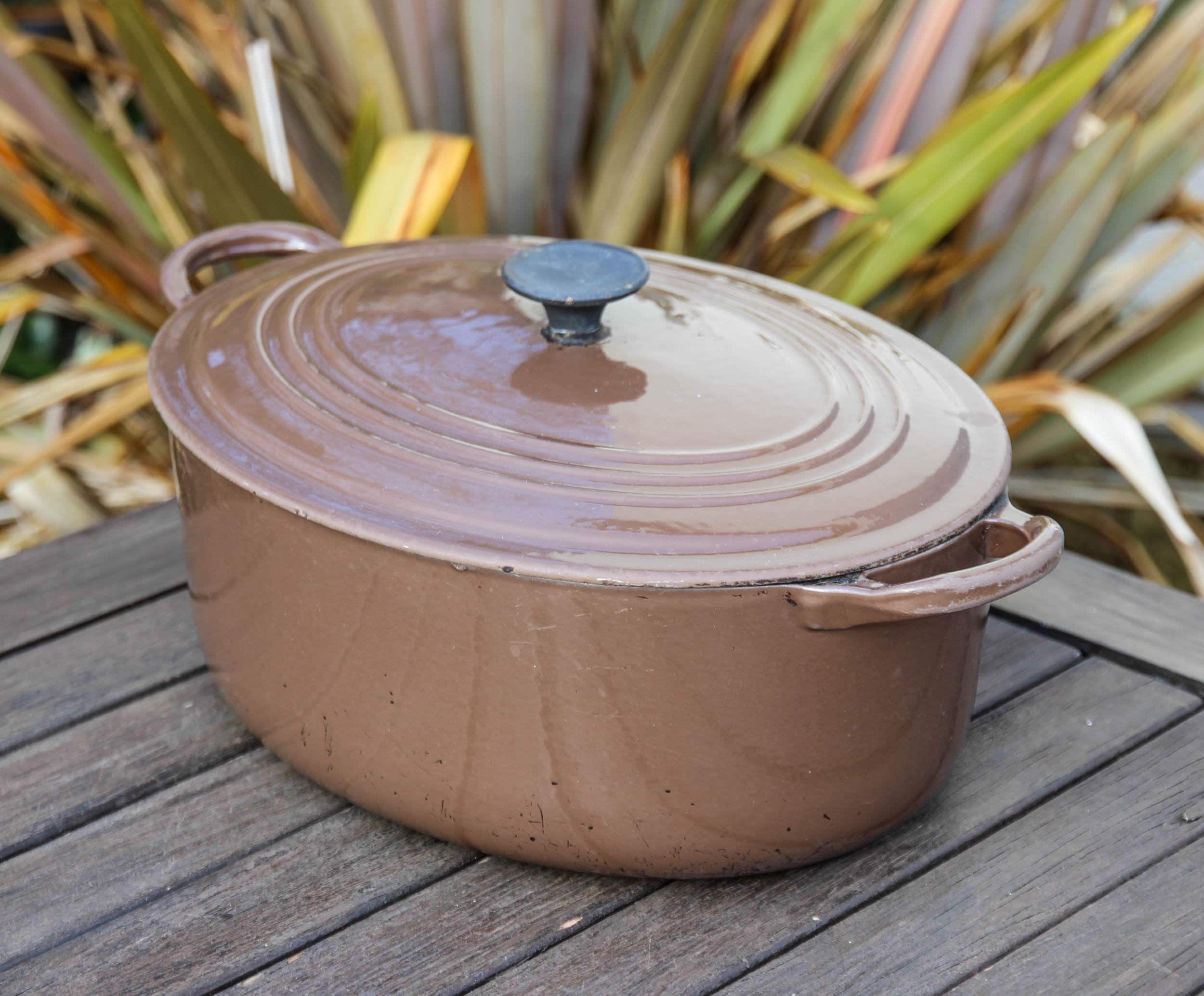 Inca Empire kapital gavnlig Vintage LE CREUSET Brown Cast Iron 28cm Oval Casserole Dish / - Etsy