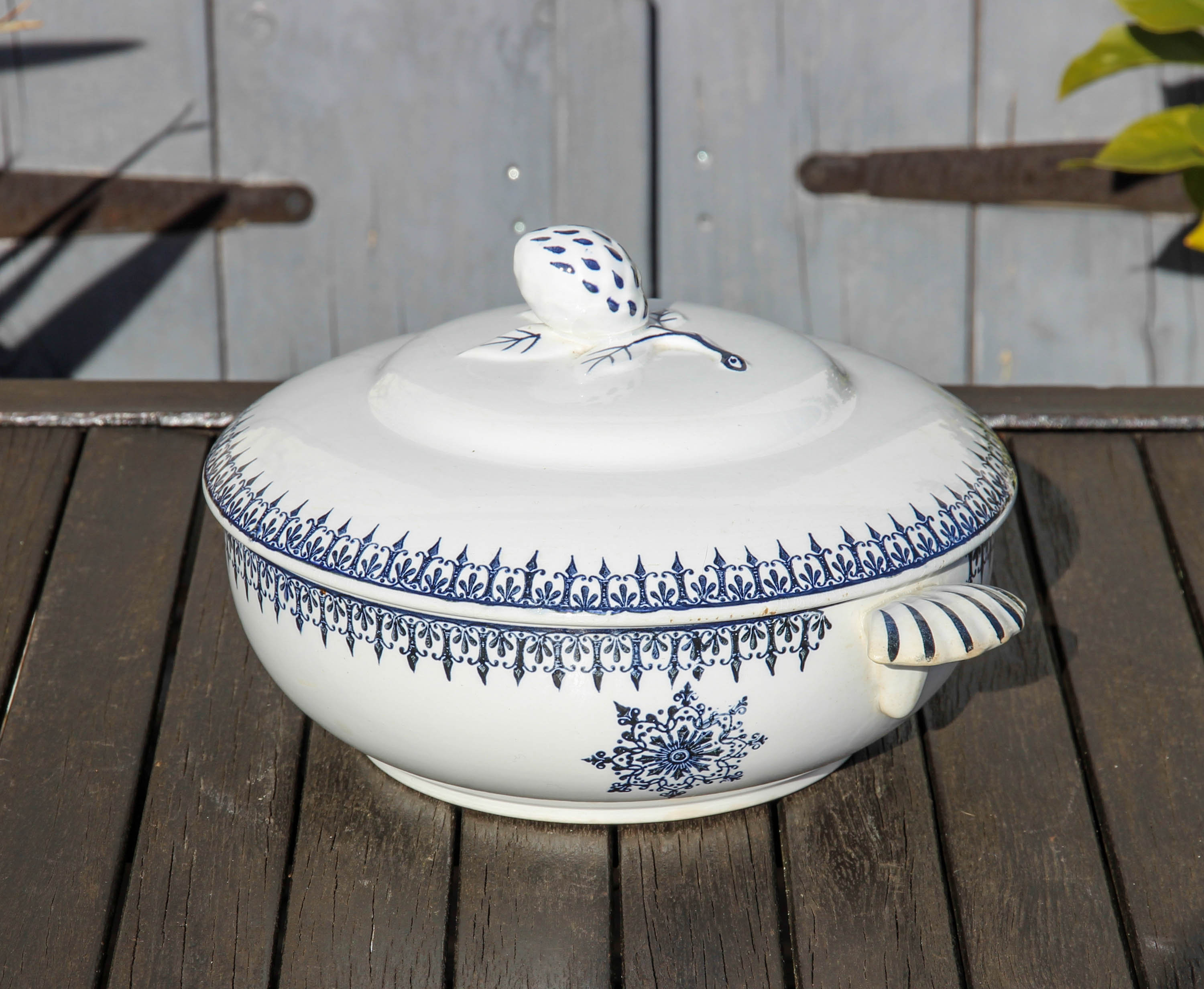 Antique Français St Amand en Pierre de Fer Primax Modèle Soupiere/Début Des Années 1900 Tureen avec 