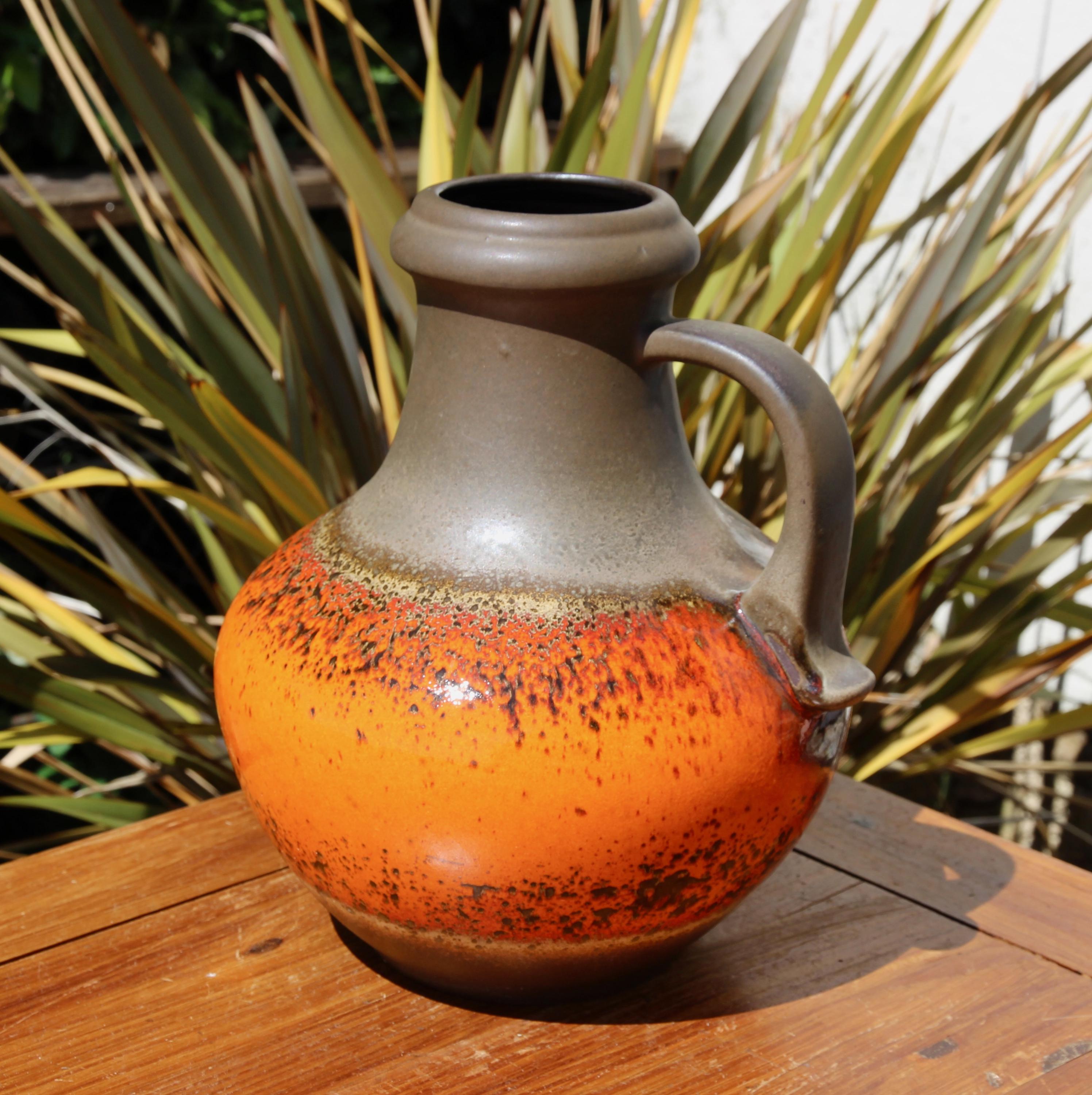 Fat Lava フラワーベース scheurich 60s 1960s W.German Fat Lava Scheurich Pottery Floor Vase – retro