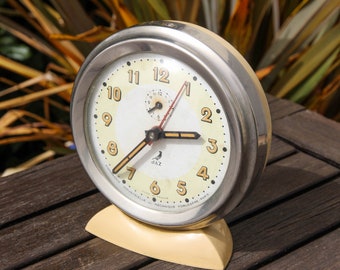 1950s French JAZ vintage mechanical JAZIC wind up alarm clock