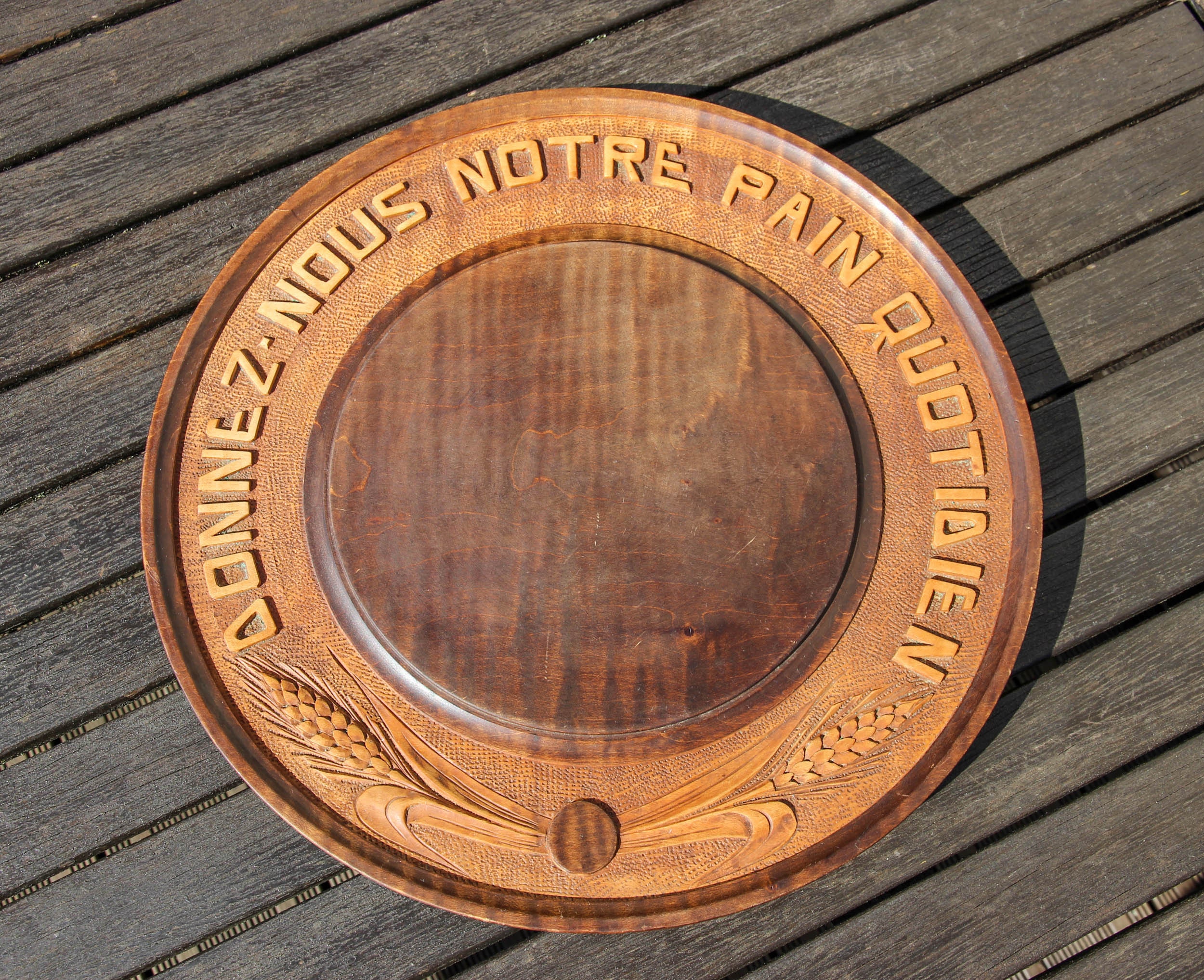 Vintage Français Pain Traditionnel Sculpté à La Main/Donnez Nous Notre Pain Quotidien Give Us Our Da