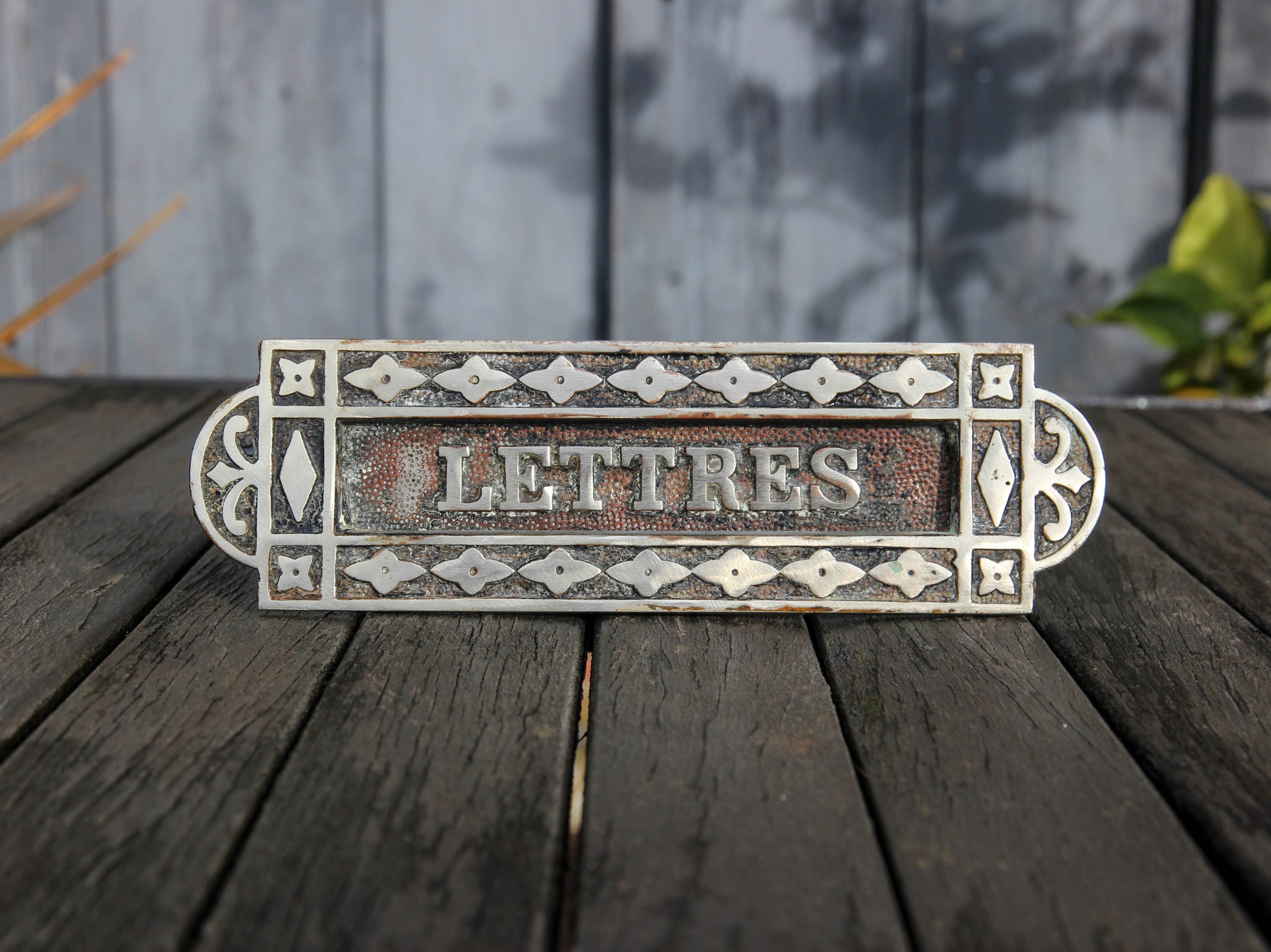 Boîte Aux Lettres en Laiton Français Antique, Fonte Art Nouveau et Décoration Intérieure/Du Début De