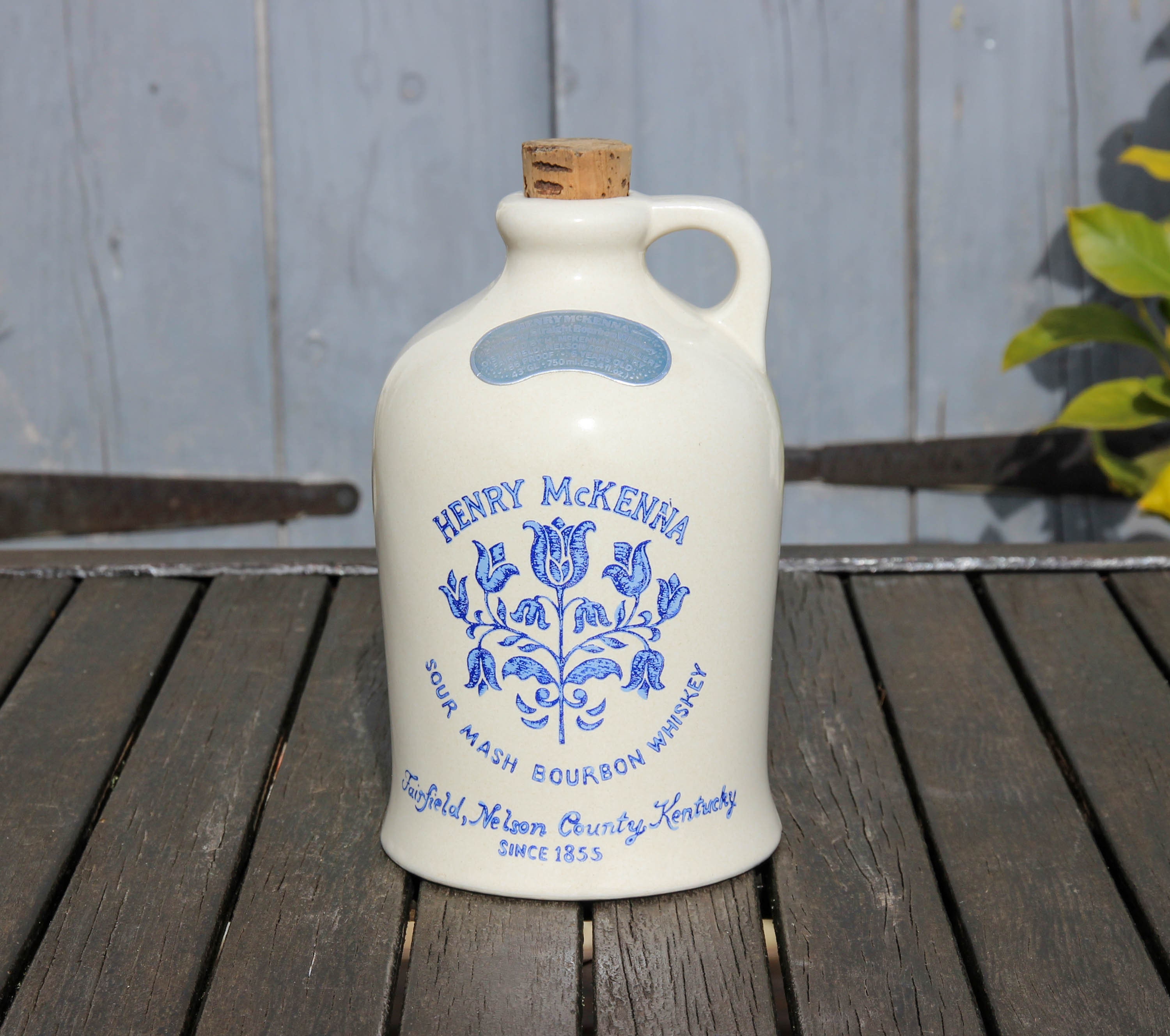 Vintage Années 1960 Henry Mckenna Sour Mash Kentucky Bourbon Whisky 750Ml Stoneware Jug Bouteille