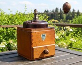 Peugeot Frères vintage French 1950s coffee grinder mill with bakerlite lid vintage French kitchen decor