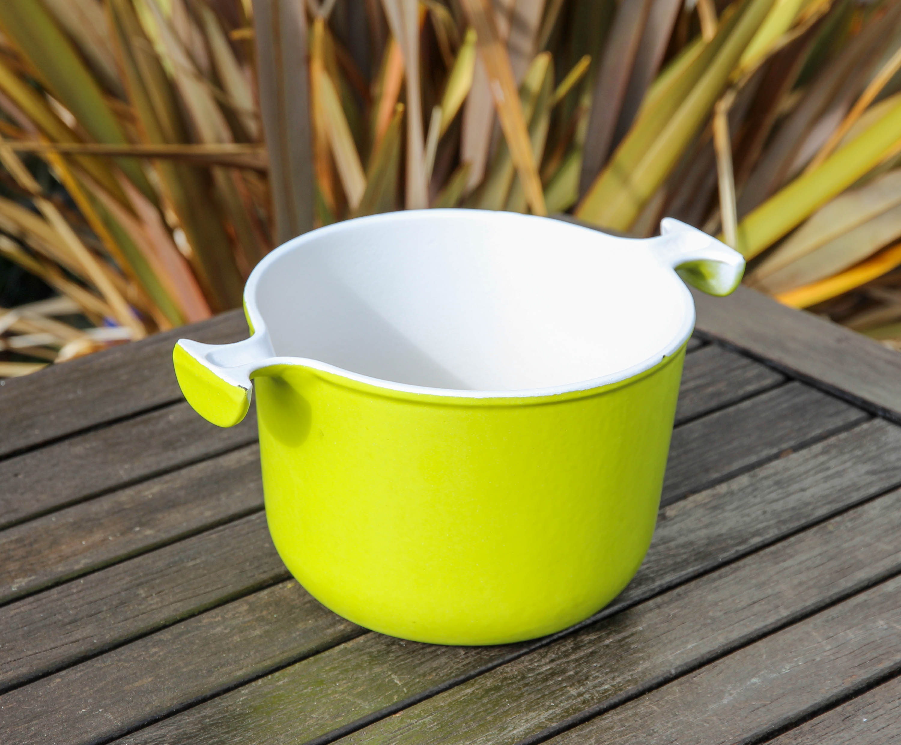 Vintage Le Creuset en Fonte Vert Lime Enzo Mari La Mama Marmite Ronde à Fondue