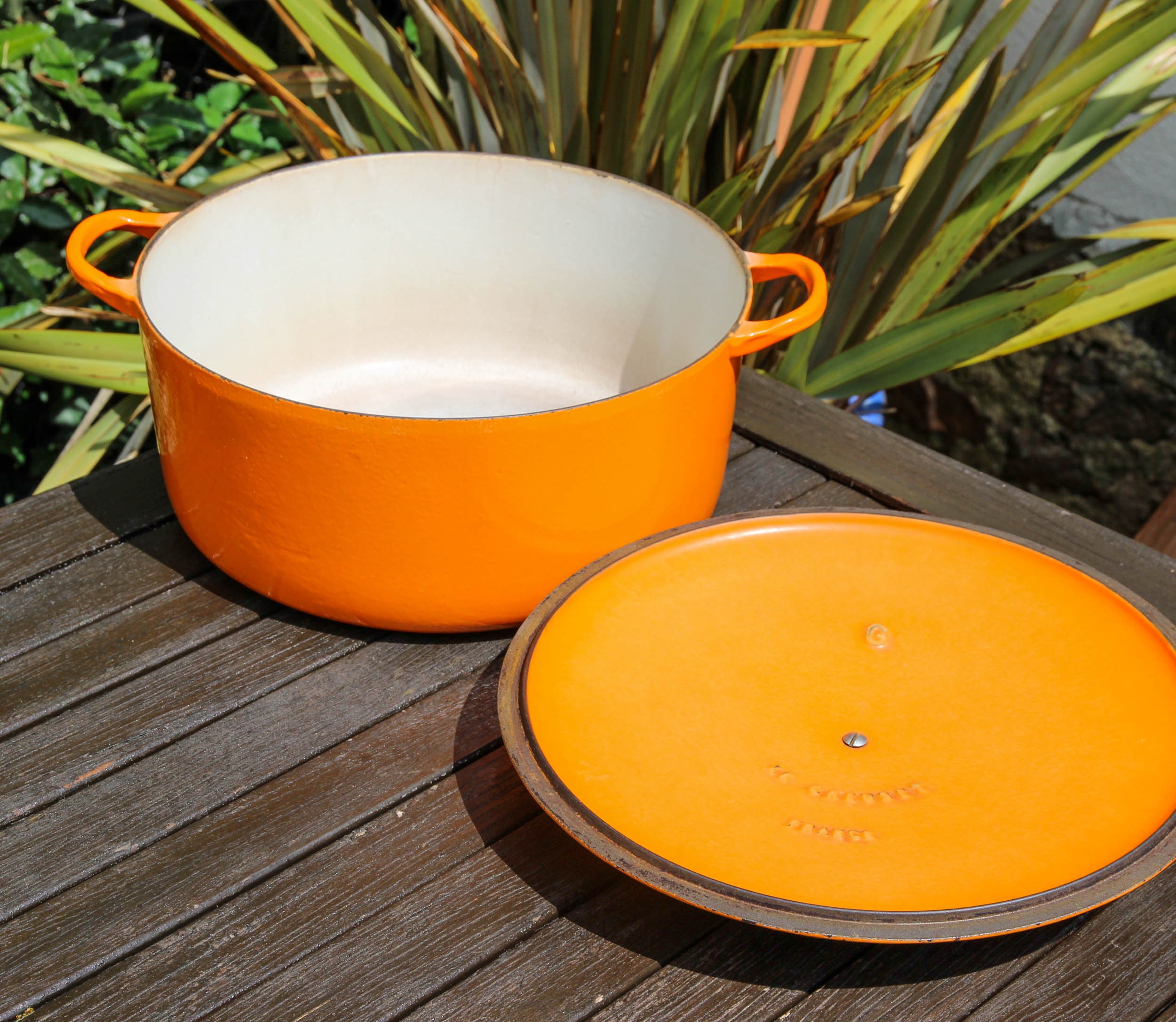 Vintage Le Creuset 22 Blue 3.5 Qt Dutch Oven Enameled Cast Iron Made in  France in Marseille 