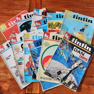 Set of 12 1969 French TINTIN magazines / 1960s rare and collectable 21st year Tintin comics
