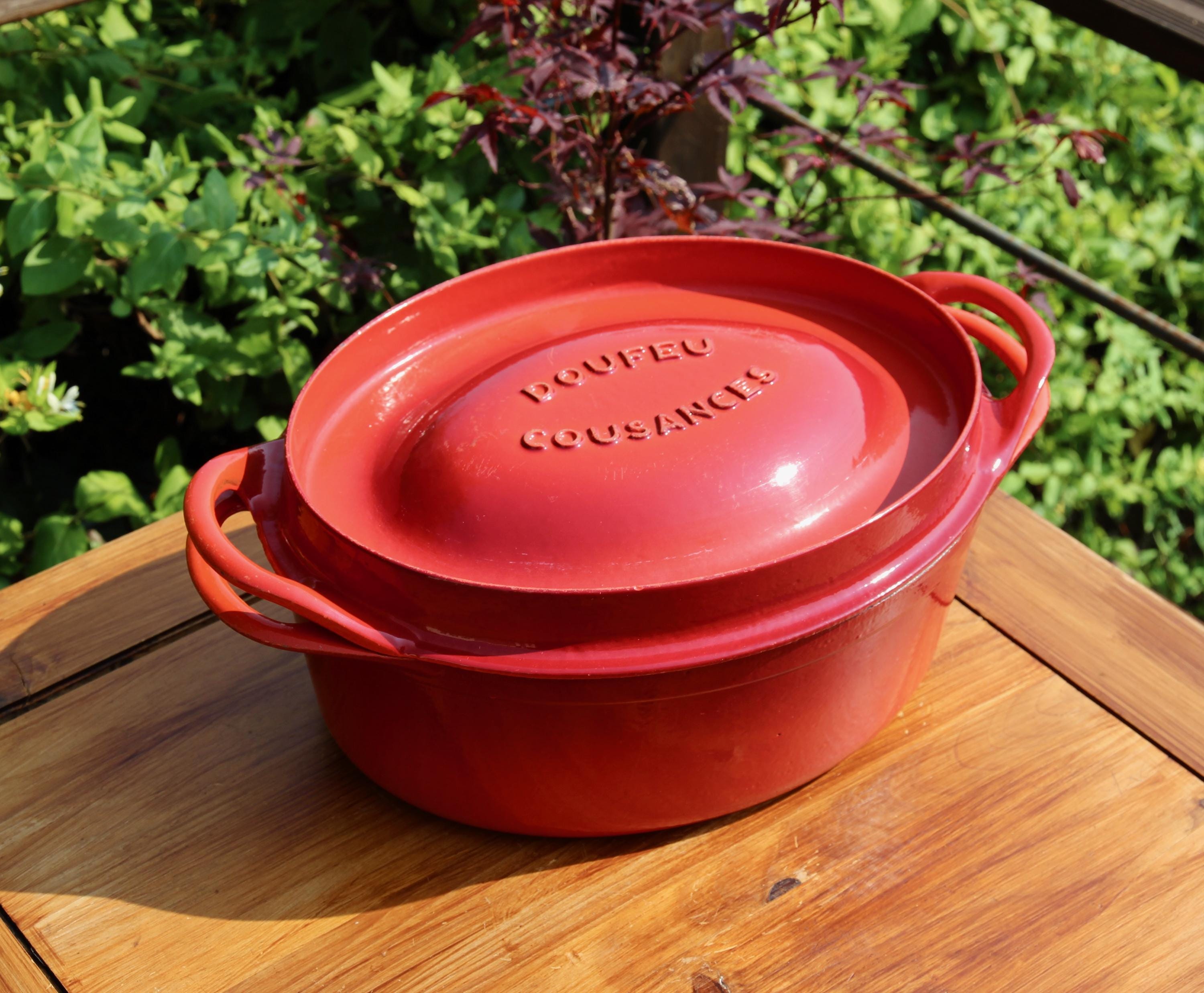 Vintage DOUFEU COUSANCES Size 16 Heavy 6.9kg Red Cast Iron Vintage DOUFEU COUSANCES Size 16 Heavy 6.9kg Red Cast Iron