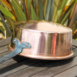 Vintage French PIERRE VERGNES DURFORT long handled copper pan / 1970s French unlined copper fireside pan image 4