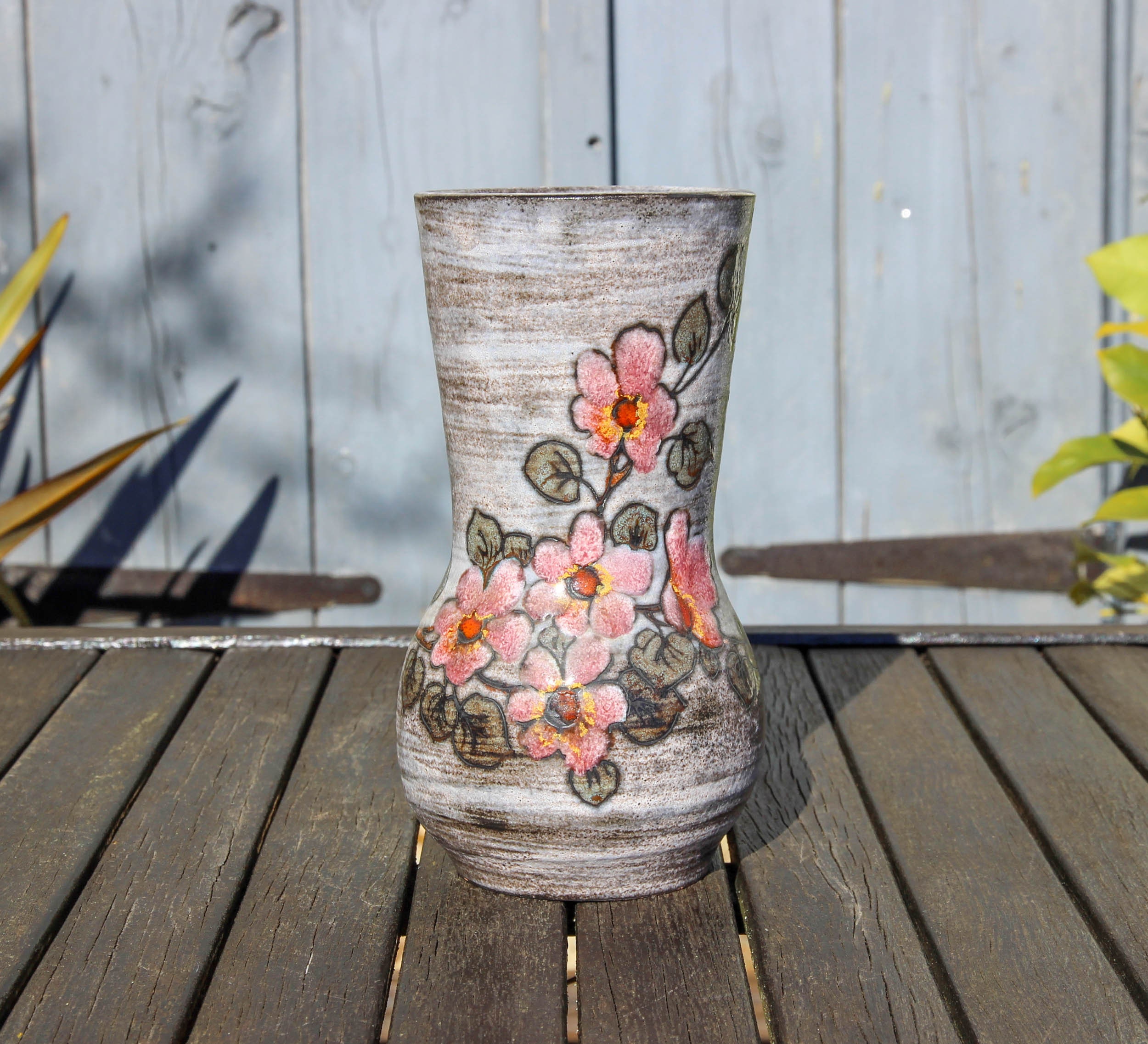 Vase Vintage Vallauris Fonck et Mateo Français/Design Floral Fait à La Main Vase en Poterie Des Anné