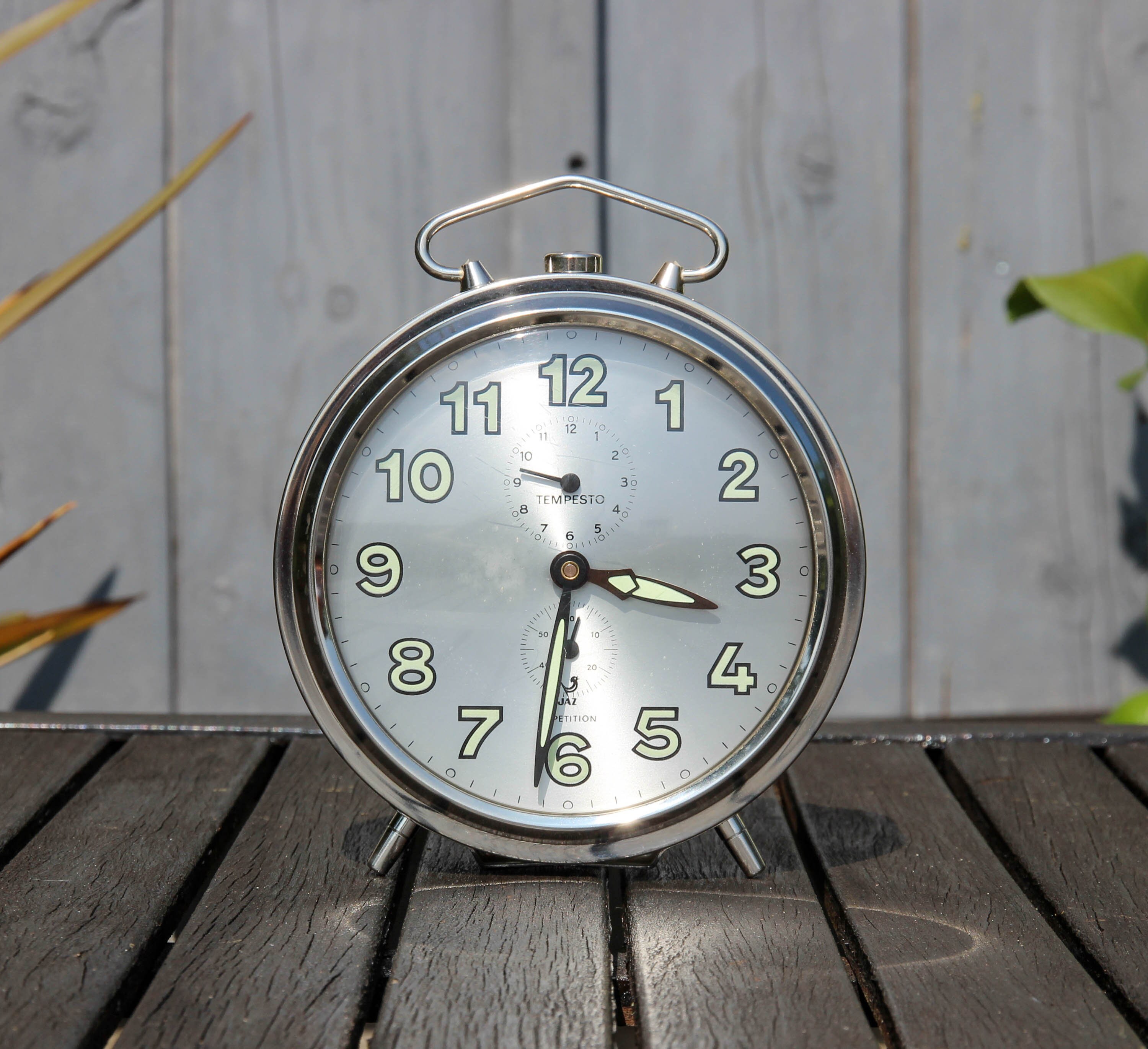 Vintage Français Jaz Répétition Tempesto Réveil Mécanique Remonté Années 1950 Excellent État de Fonc