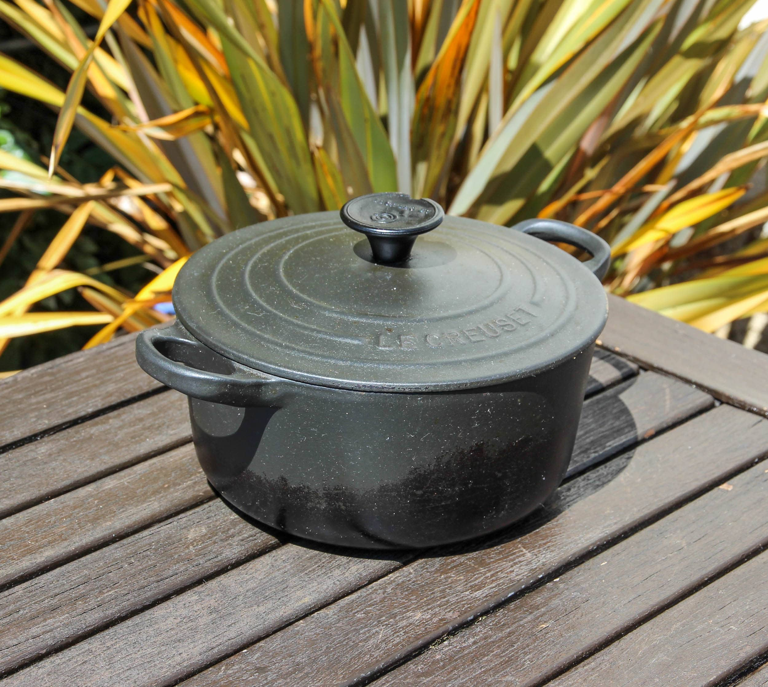 RARE! Le Creuset GRANITE Gray Enameled Cast Iron Round Dutch Oven