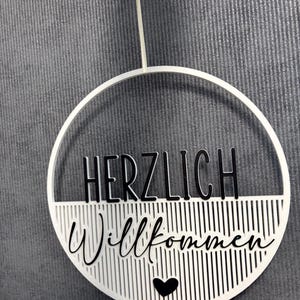Kranz Loop Herzlich Willkommen Türkranz Wandkranz Deko Fensterdeko 3D