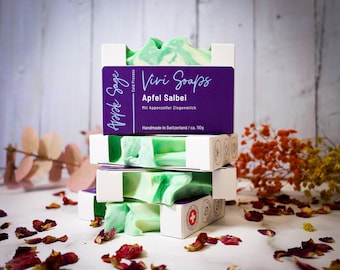 Handmade Appenzeller Goat&#39;s Milk Soap Apple Sage - Palm Oil Free - Made in Switzerland - Gift - Cold Process Soap