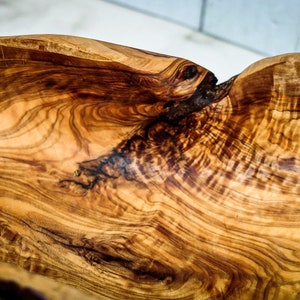 Rustic large olive wood bowl with natural edge various sizes hand carved fruit bowl Made in Germany bowl image 4