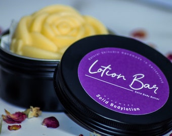 Lotion Bar Flower with Shea Butter and Avocado Oil - Solid Body Lotion - Solid Body Butter - Gift - Made in Switzerland