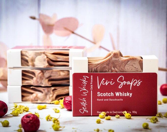 Featured listing image: Scotch Whisky - Handmade cold process soap - Vegan - Gift - Made in Switzerland