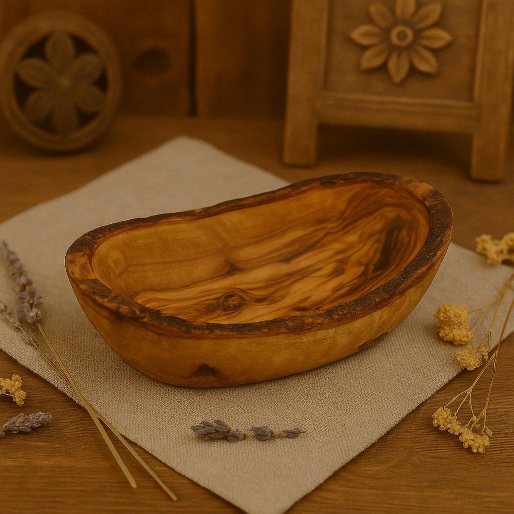Bol En Bois D'olivier Grand Format - 15-16 Cm, Veinure Unique | Artisanal Et Durable