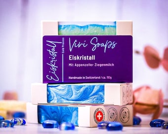 Ice Crystal - handmade goat&#39;s milk soap - natural soap - winter edition - gift - made in Switzerland - Appenzeller goat&#39;s milk