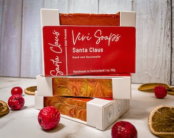 Santa Claus - handmade soap - Christmas edition - cold stirred soap - gift - Made in Switzerland