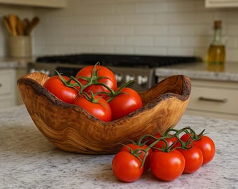Rustic large olive wood bowl - with natural edge - various sizes - hand carved fruit bowl - Made in Germany - bowl