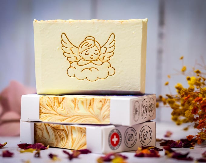 Featured listing image: Guardian Angel - Hand and Shower Soap with Sunflower-Sandalwood Scent - Natural Soap - Vegan - Gift - Made in Switzerland