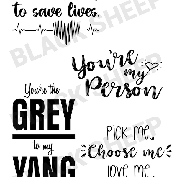 Grey's Anatomy, Grey's, Grey's Quotes, Grey, Grey Anatomy SVG, Cricut cut file, cricut, svg, illustration, graphic design, personalized gift