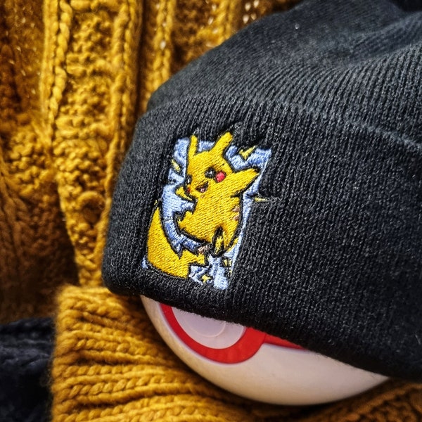 Chapeau Pikachu Brodé Pokemon beanie Chapeau d'hiver Pikachu design attaque électrique pokemon mignon Pikachu cadeau