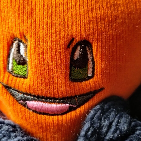 Charmander Hat Embroidered Pokémon Themed beanie Winter hat  Adult Gift Kids Gift pokemon orange uncuffed beanie