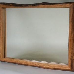 Mirror solid oak with tree edge 80 x 60 cm