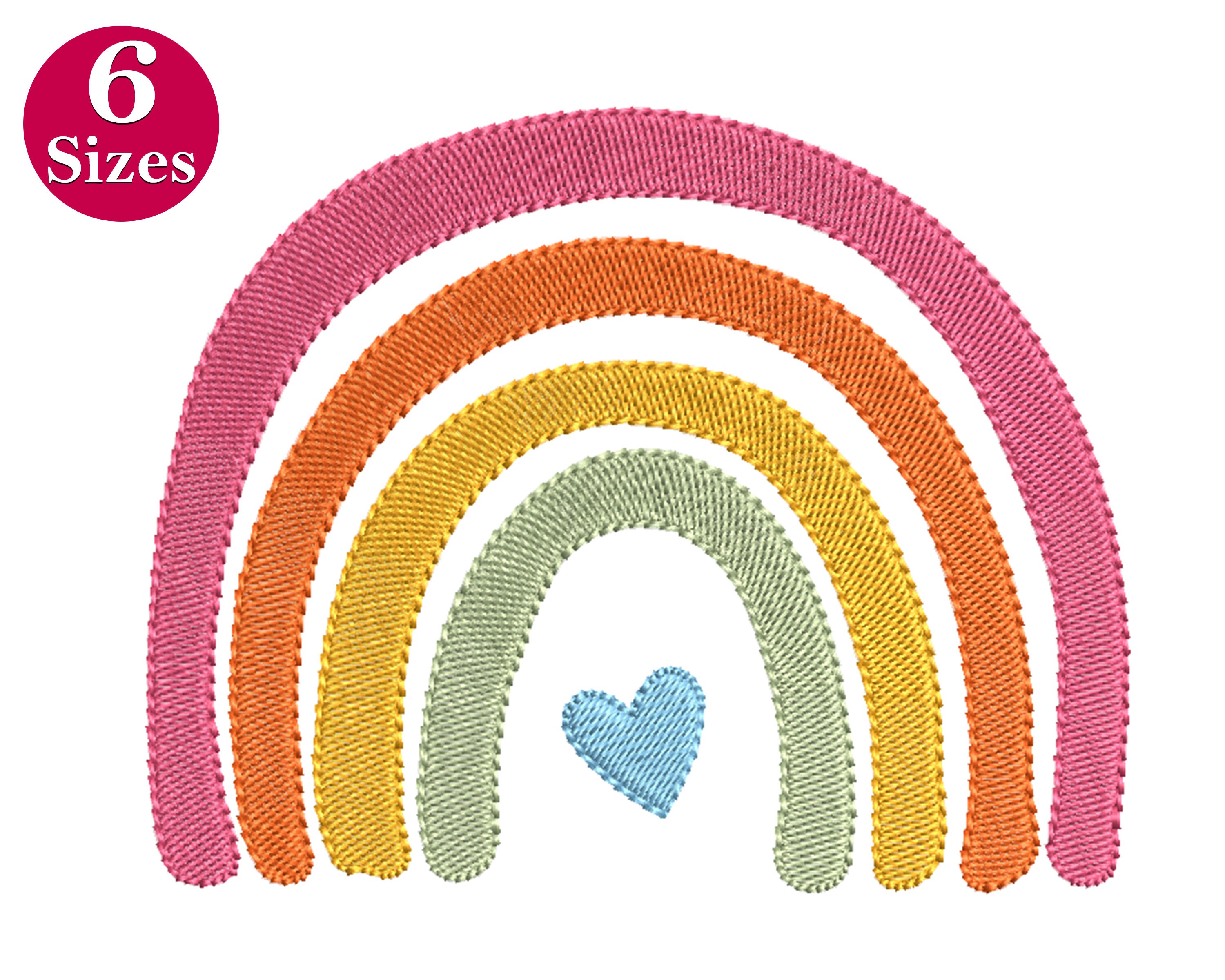 Rainbow with heart embroidery design machine embroidery file  etsy Rainbow with heart embroidery design machine embroidery file  etsy