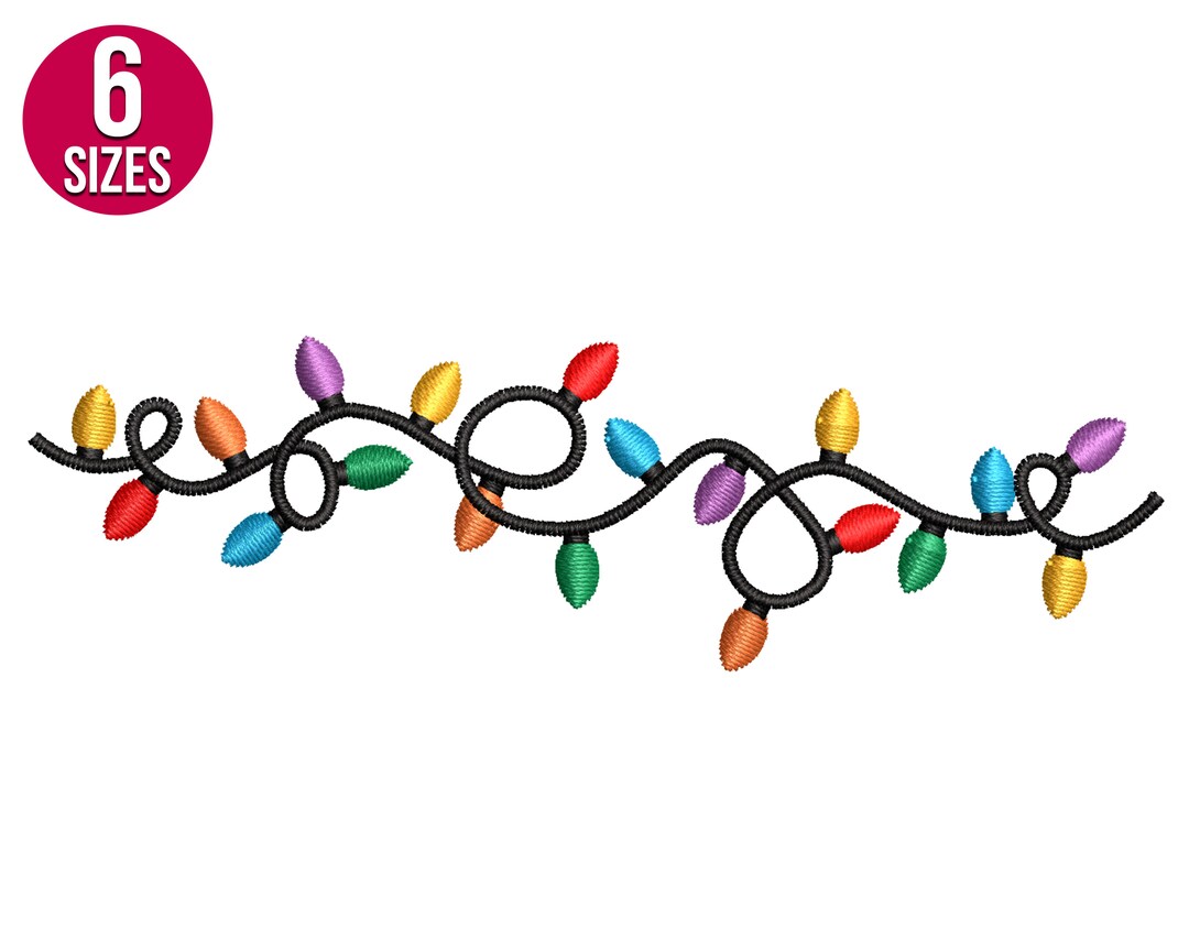 Machine embroidery christmas lights
