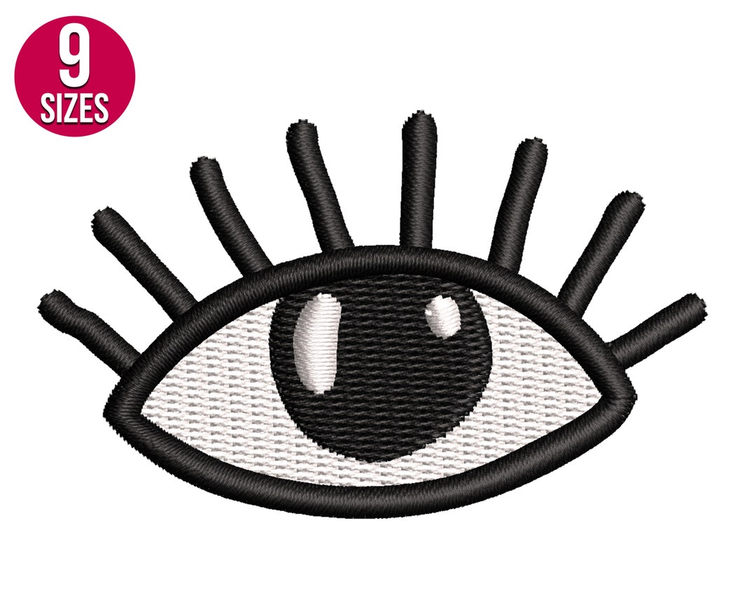 Eye Embroidery Design, Eyelashes, Machine Embroidery File, Instant