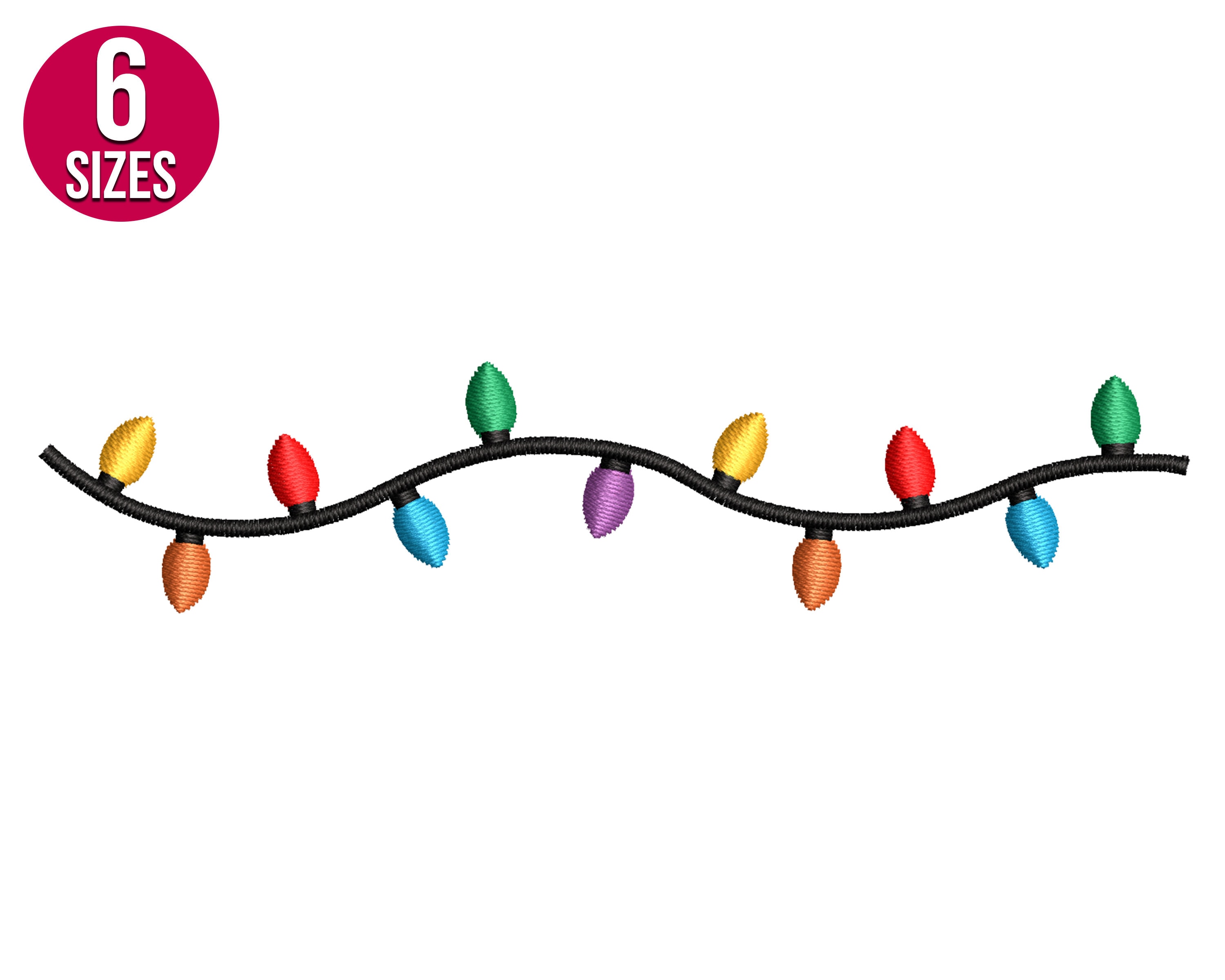 Christmas Lights Machine Embroidery Design Xmas Bulbs Etsy