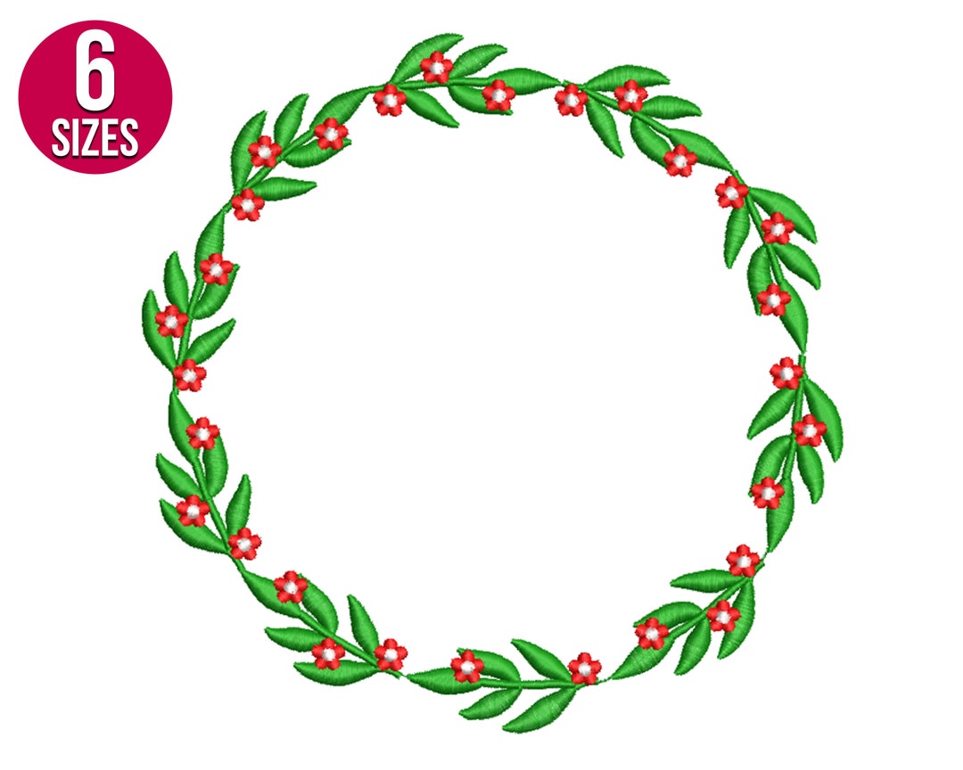 Flower Border Embroidery Design, Floral Frame, Machine Embroidery File