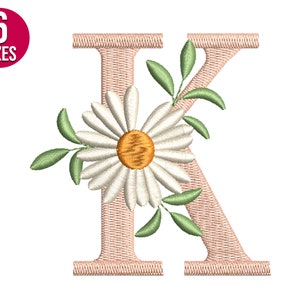 Blumen Schriftart Blumen Alphabet K Buchstaben Stickdatei, Stickdatei Stickdatei, Instant Download