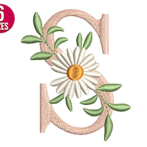Blumen Schriftart Blumen Alphabet S Buchstaben Stickdatei, Stickdatei Stickdatei, Instant Download