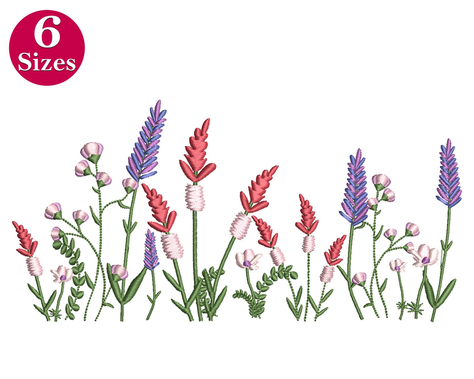 Wildflowers embroidery design Machine embroidery file Etsy