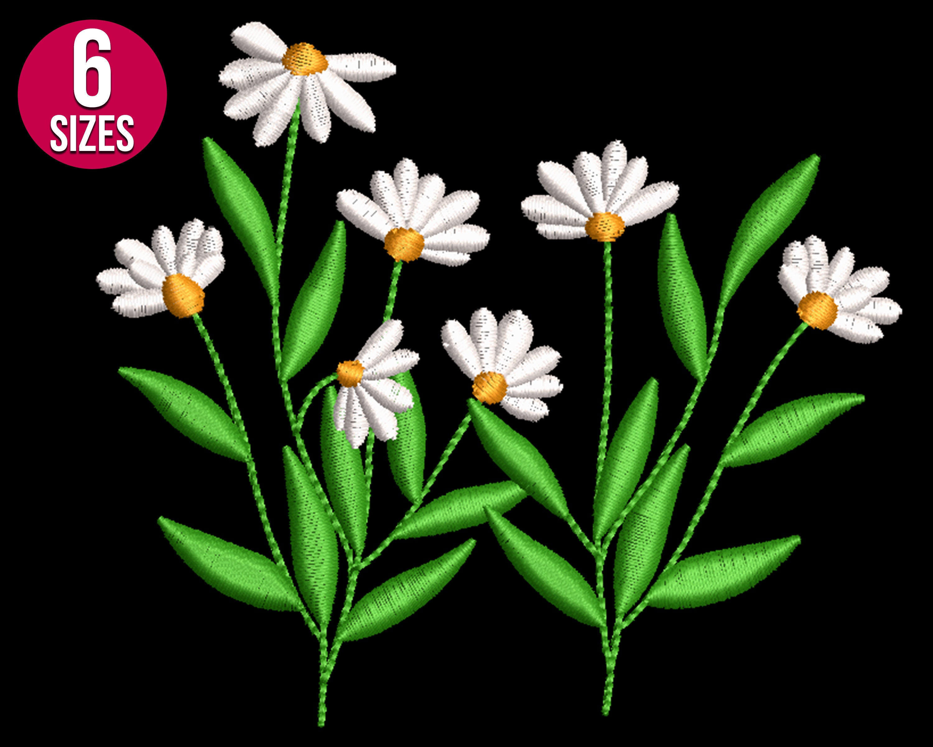 Daisy Embroidery Design Wildflowers Embroidery Pattern Etsy