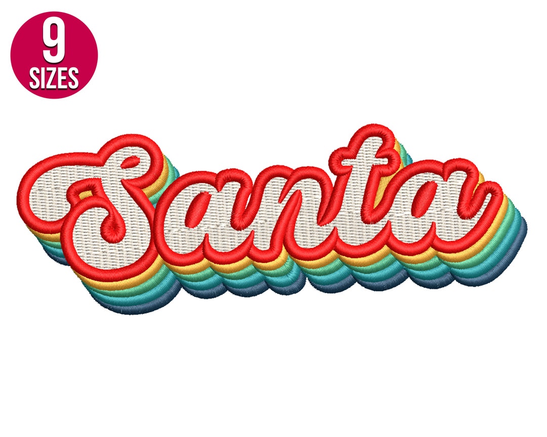 Embroidery Design Rocker Santa Santa Embroidery Design, Santa Claus, Retro, Christmas, Machine ...