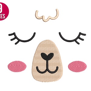 Lamb face embroidery design, Sheep face, Machine embroidery file, Instant download