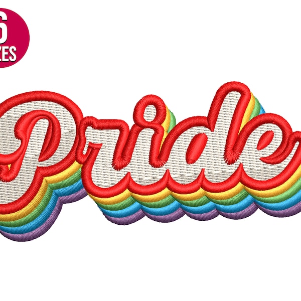 Pride embroidery design, Pride Month, Retro, Machine embroidery pattern, Instant Download