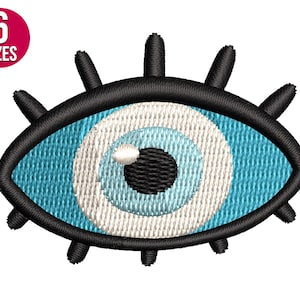 Evil eye embroidery design, Boho, Machine embroidery file, Instant download