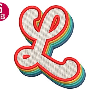 Retro Alphabet Buchstabe L Stickmuster, Schrift, Maschinenstickmuster, Instant Download